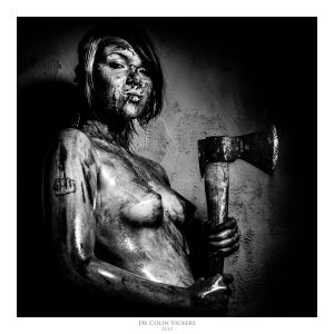 Fine Art Nude Photographer Vienna - Nude Woman Covered In Blood Holds Axe