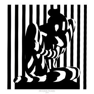 Fine Art Nude Photographer Vienna - Nude Model In Abstract Pose With Abstract Stripes