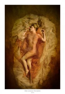 Fine Art Nude Photographer Vienna - Artistic Nude Woman In Yellow Fabric with Rose