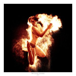 Fine Art Nude Photographer Vienna - Jumping Model Playing With Fire