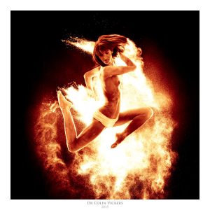 Fine Art Nude Photographer Vienna - Jumping Nude Dancer Jumping Through Fire