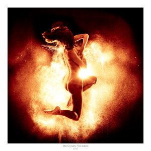 Fine Art Nude Photographer Vienna - Nude Model Jumping in Flames