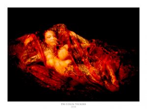 Fine Art Nude Photographer Vienna - Artistic Tattooed Nude Woman In Red Fabric