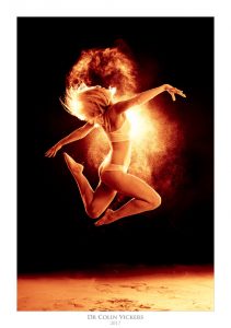 Fine Art Nude Photographer Vienna - Model Jumping With Fire