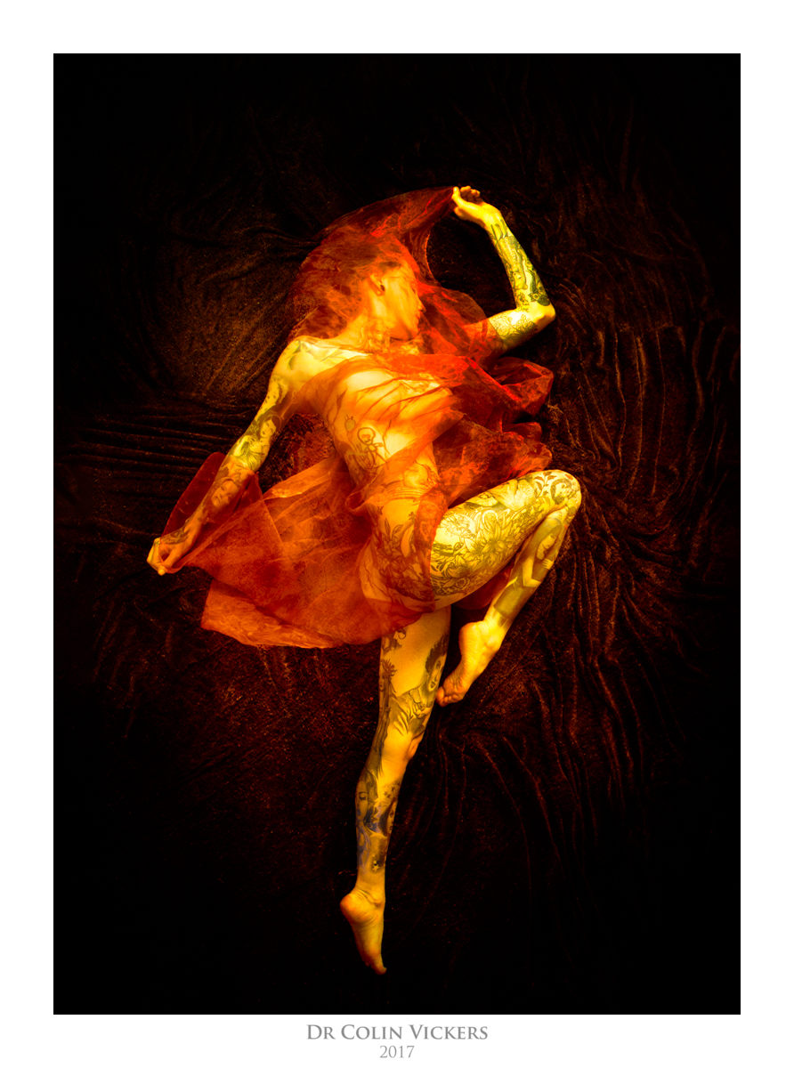 Patience - Fine-Art Nude Photo-Painting of Miss Tattoo Austria
