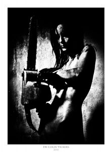Fine Art Nude Photographer Vienna - Nude Woman Covered In Blood With Chainsaw