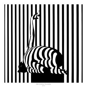 Fine Art Nude Photographer Vienna - Nude Model In Abstract Pose With Abstract Stripes