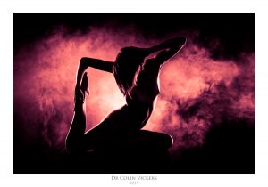 Fine Art Nude Photographer Vienna - Nude Model Poses On Box Surrounded By Smoke