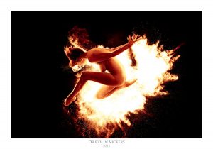 Fine Art Nude Photographer Vienna - Jumping Model Playing With Fire