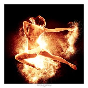 Fine Art Nude Photographer Vienna - Jumping Dancer Playing With Fire
