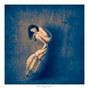 Fine Art Nude Photographer Vienna - Abstract Nude of Woman Sat On Shell in Painterly Style