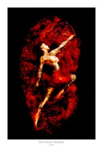 Fine Art Nude Photographer Vienna - Artistic Tattooed Nude Woman In Red Fabric