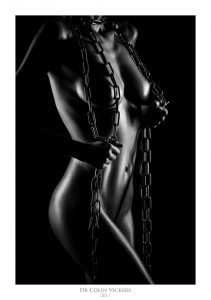 Fine Art Nude Photographer Vienna - Curvy Nude Model Stands With Chains