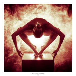 Fine Art Nude Photographer Vienna - Nude Model Makes Abstract Pose In Smoke
