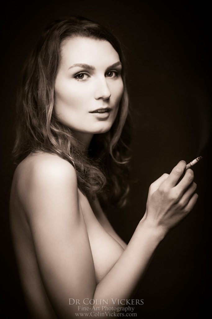 Beautiful woman smoking